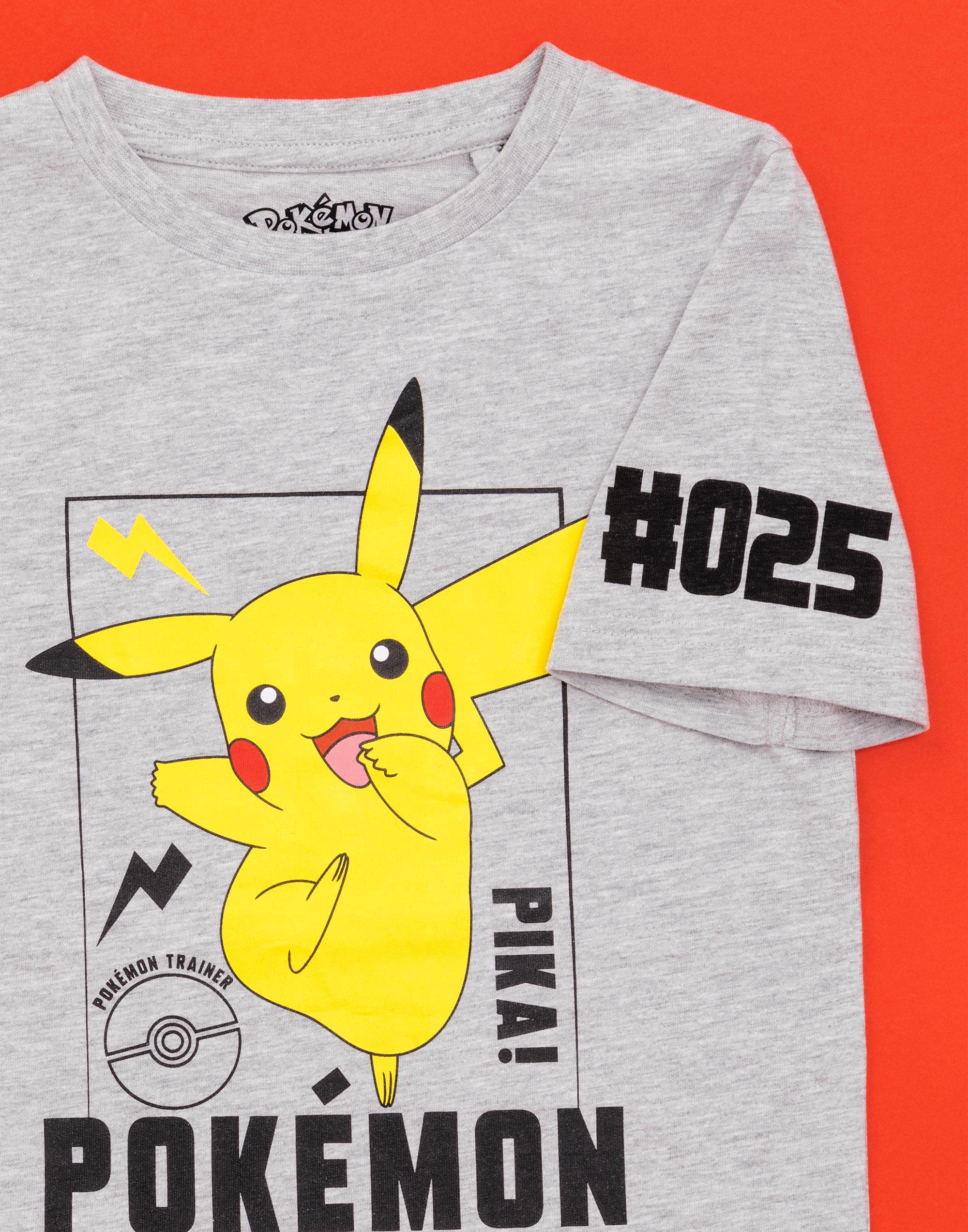 Foto 6 pulgar | Camiseta Pokemon Pikachu Gris Para Niños De 13 A 14 Años - Venta Internacional.