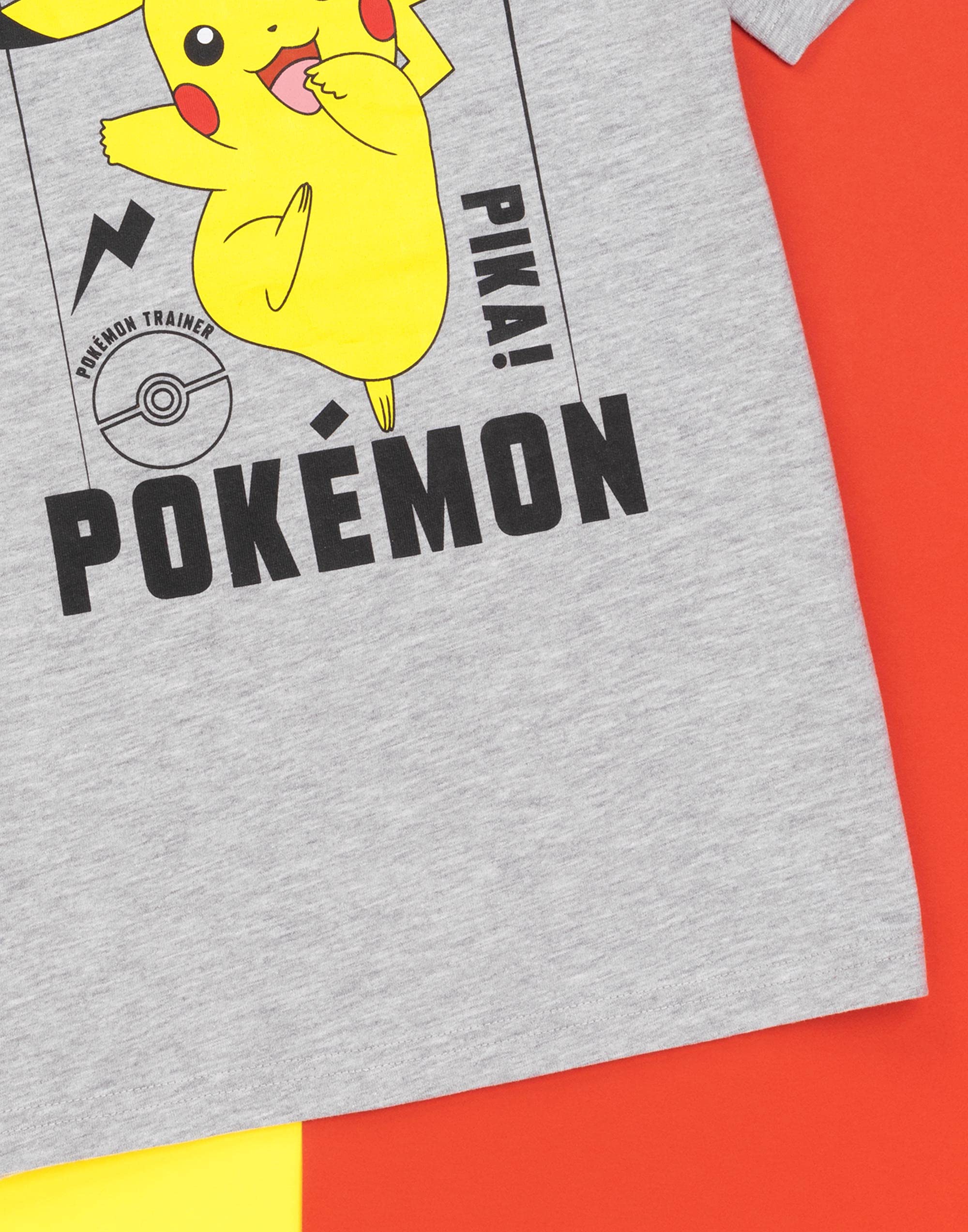 Foto 7 pulgar | Camiseta Pokemon Pikachu Gris Para Niños De 13 A 14 Años - Venta Internacional.