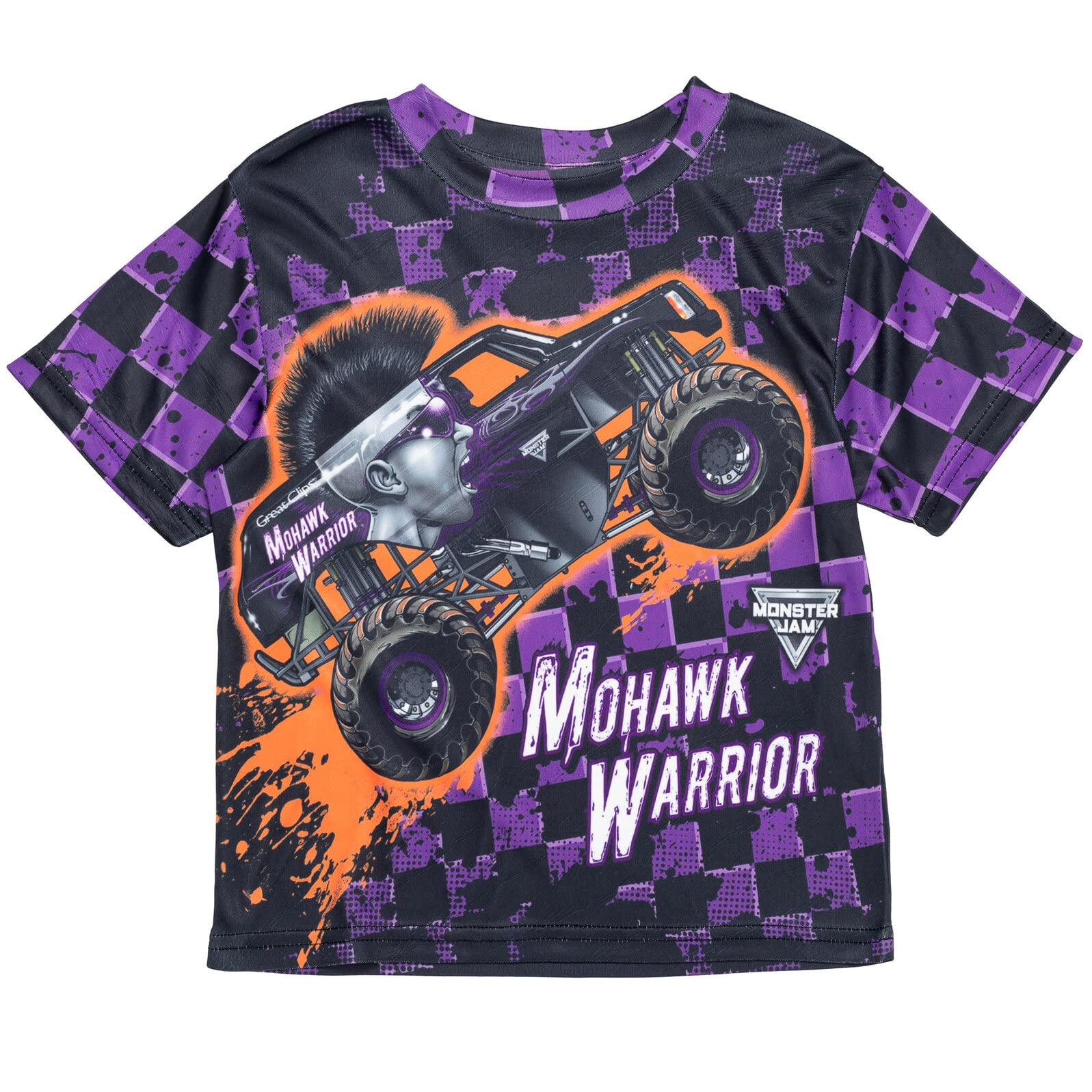 Camiseta Monster Jam Mohawk Warrior Púrpura Para Niños De 6 Años - Venta Internacional.