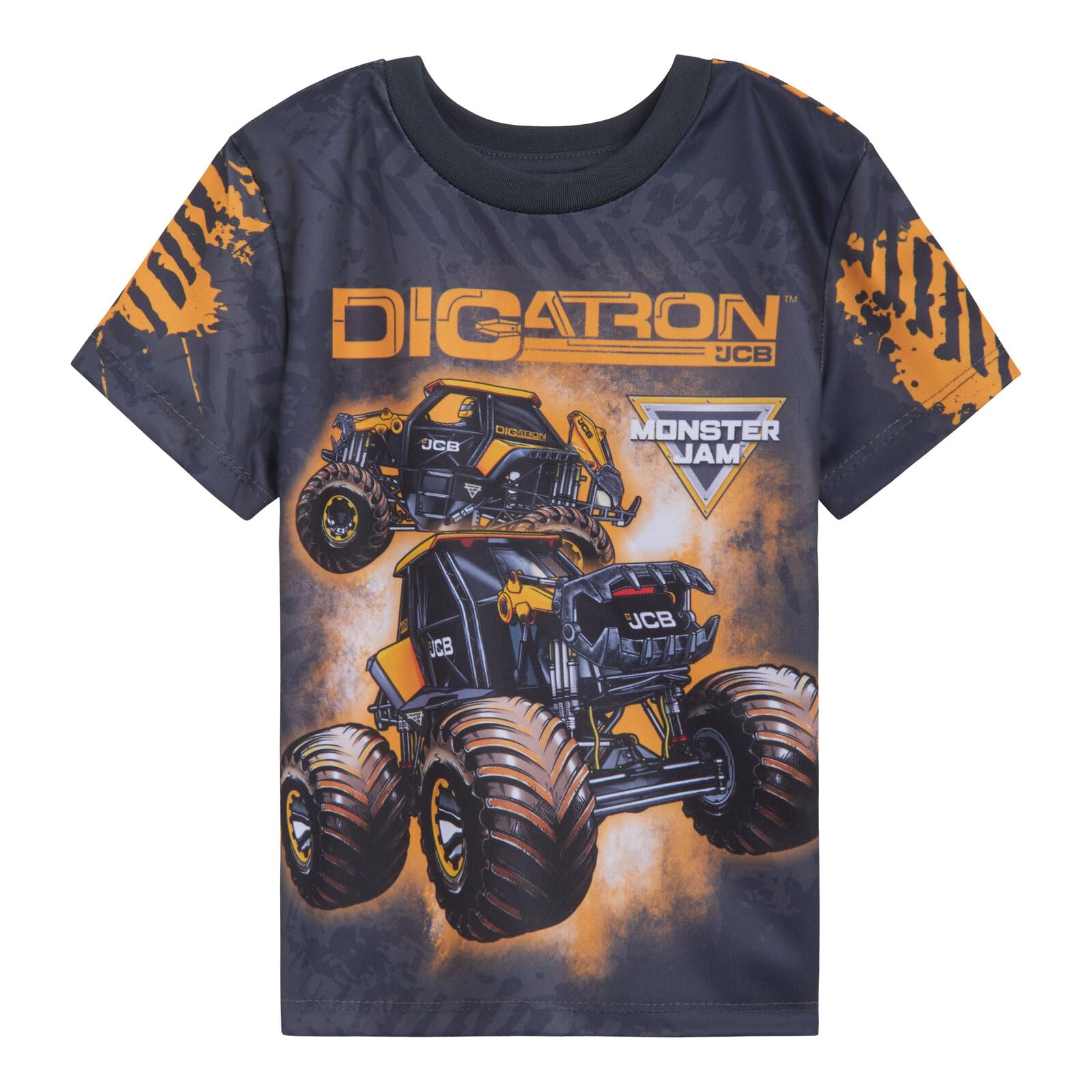 Camiseta Monster Jam Digatron Little Boys Gris Antracita/amarillo - Venta Internacional.