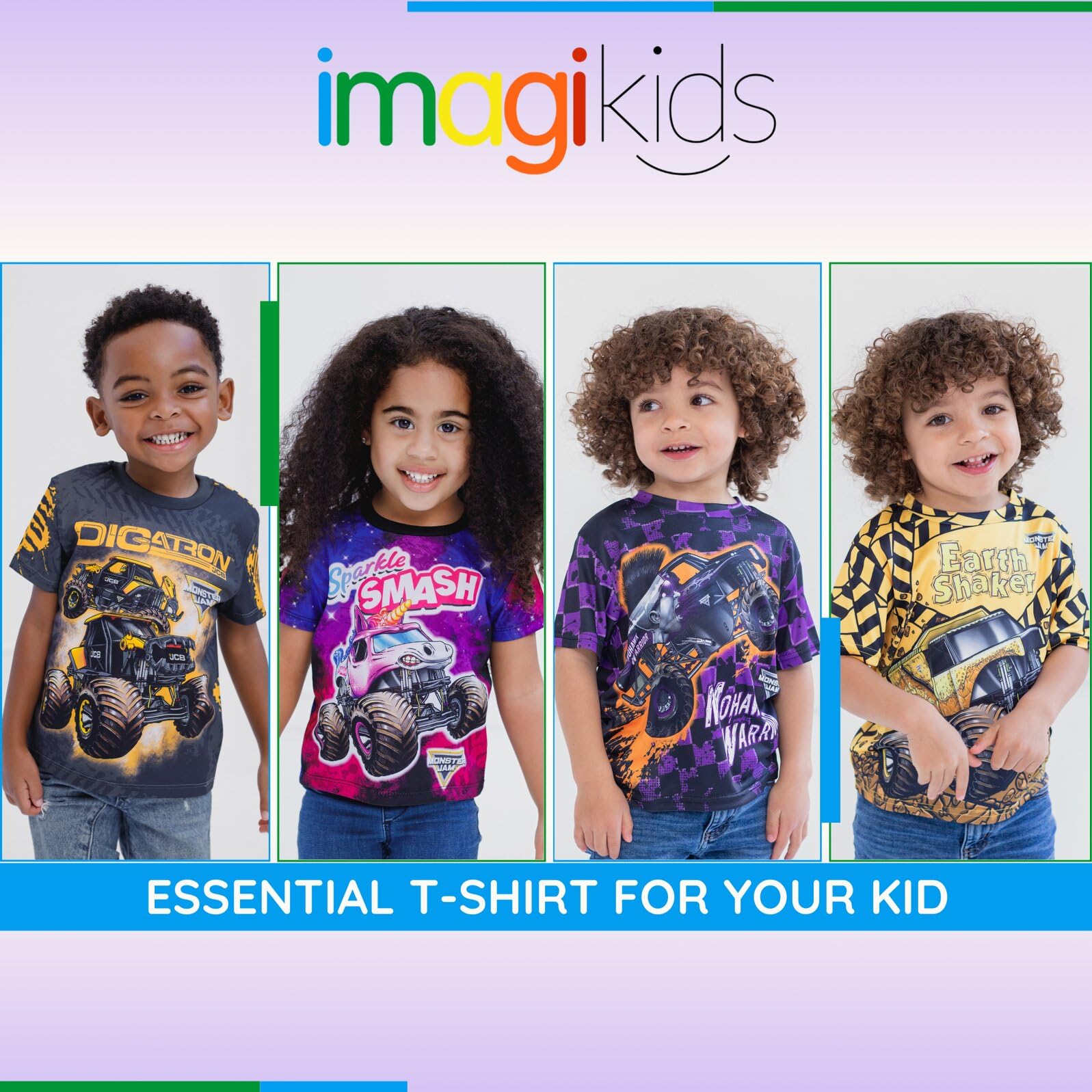 Foto 4 pulgar | Camiseta Monster Jam Digatron Little Boys Gris Antracita/amarillo - Venta Internacional.
