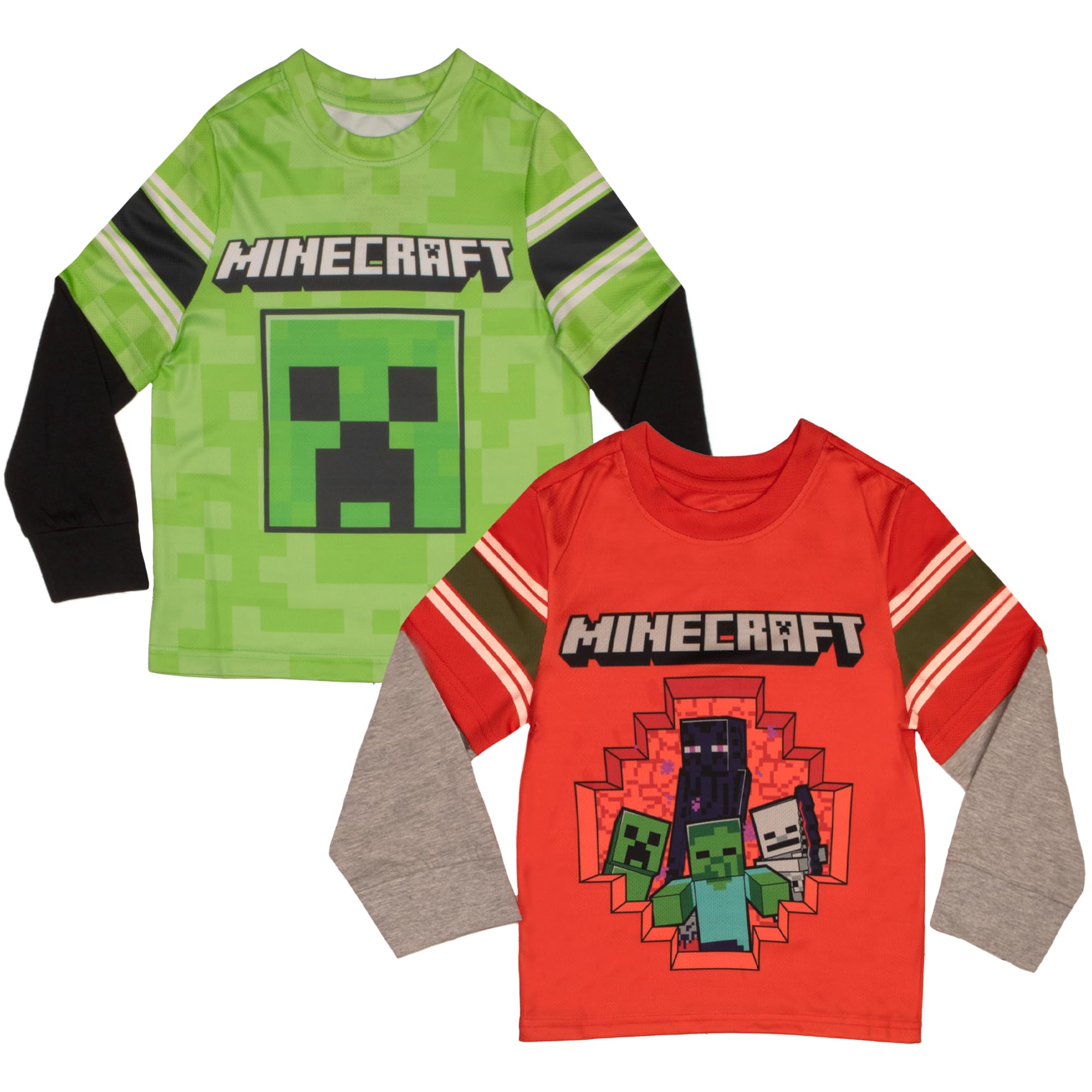 Foto 2 pulgar | Camiseta De Manga Larga Con Personajes De Minecraft Para Niños, 2 Unidades, Talla 4 - Venta Internacional.