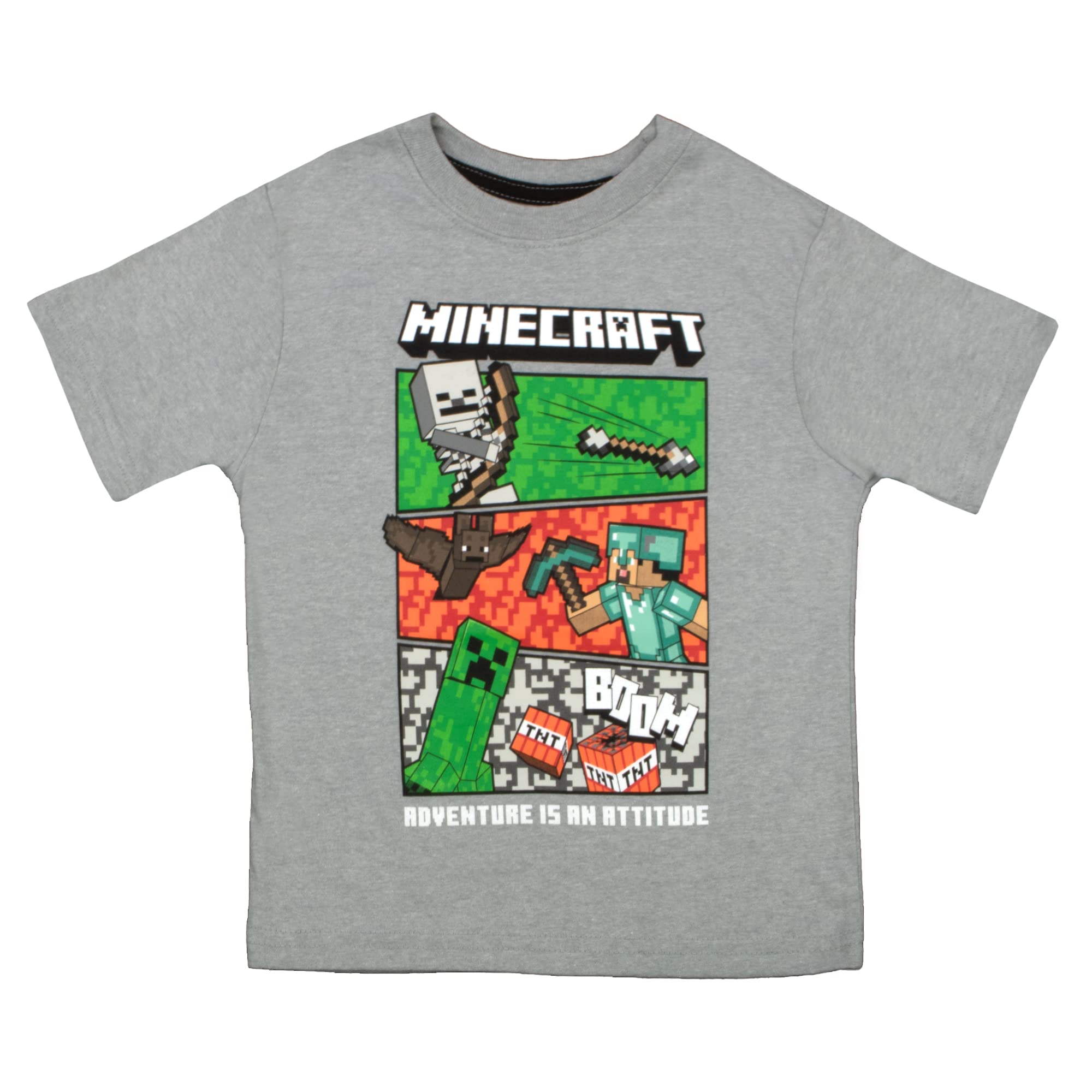 Foto 3 pulgar | Camiseta Minecraft Para Niños, Paquete De 3 Unidades, Steve, Creeper, Esqueleto, Talla 18 - Venta Internacional.