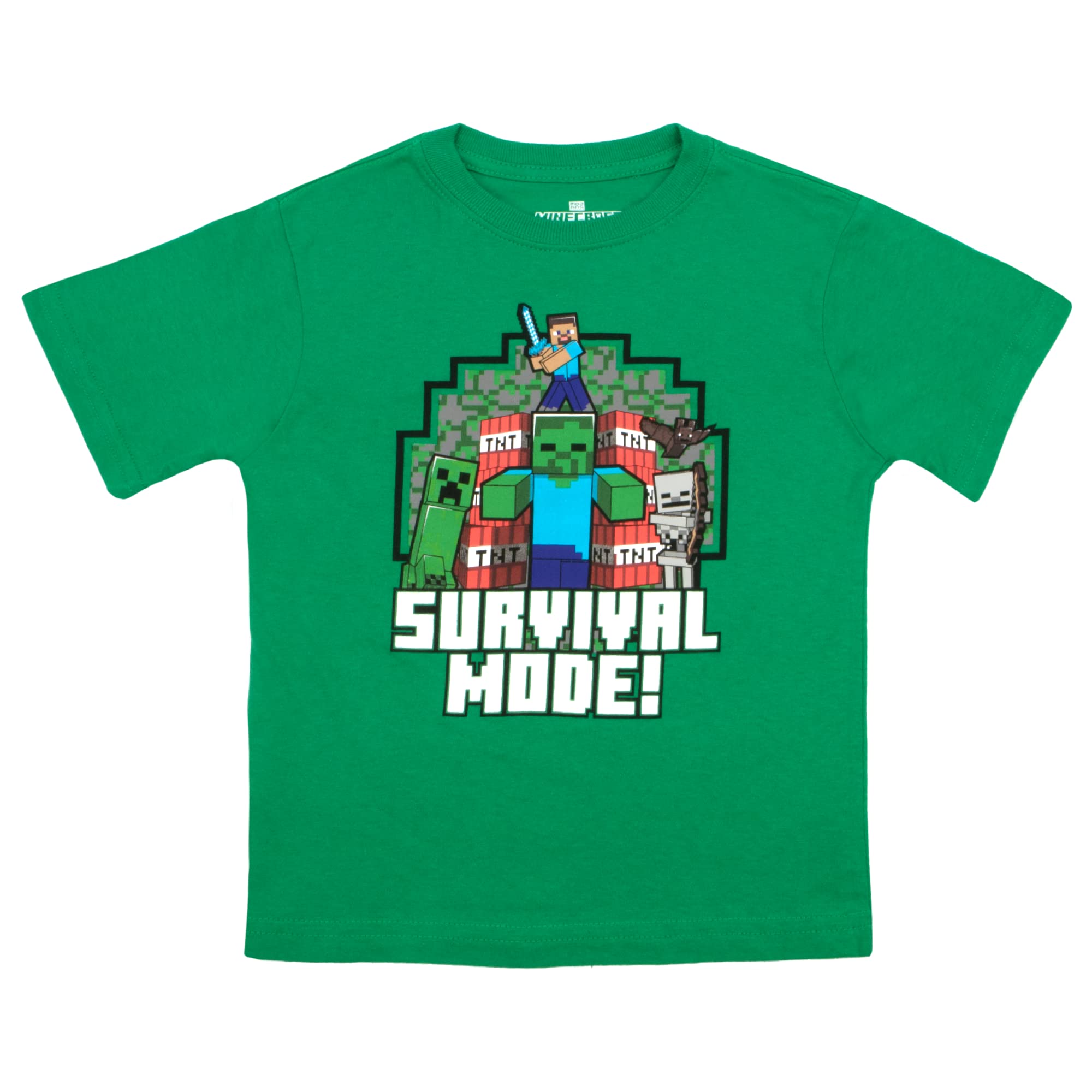 Foto 5 pulgar | Camiseta Minecraft Para Niños, Paquete De 3 Unidades, Steve, Creeper, Esqueleto, Talla 18 - Venta Internacional.