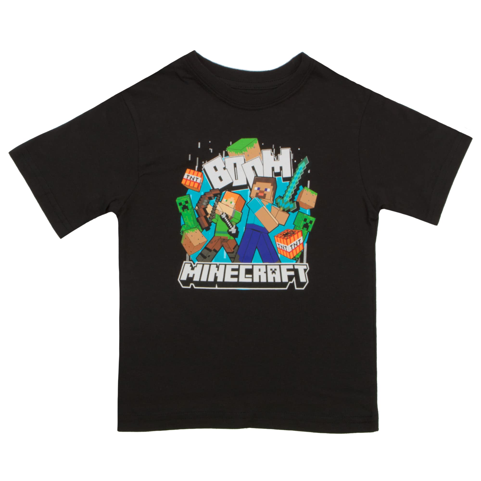 Foto 7 pulgar | Camiseta Minecraft Para Niños, Paquete De 3 Unidades, Steve, Creeper, Esqueleto, Talla 18 - Venta Internacional.