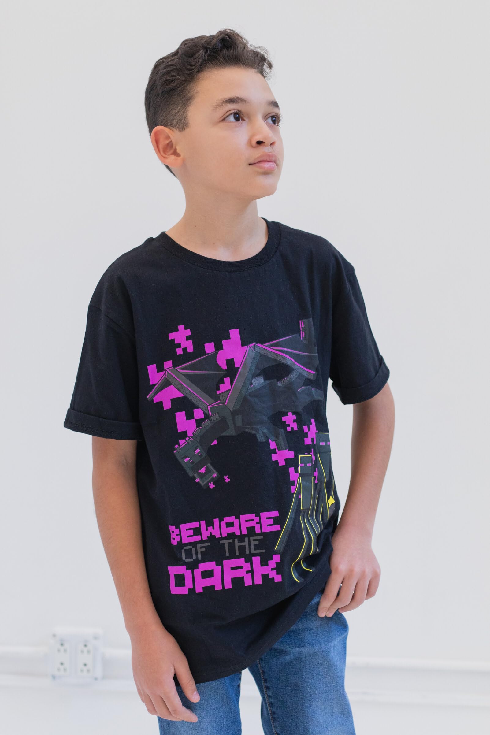 Foto 3 pulgar | Camiseta Minecraft Mobs Creeper Skeleton Enderman Para Niños De 6 Años - Venta Internacional.