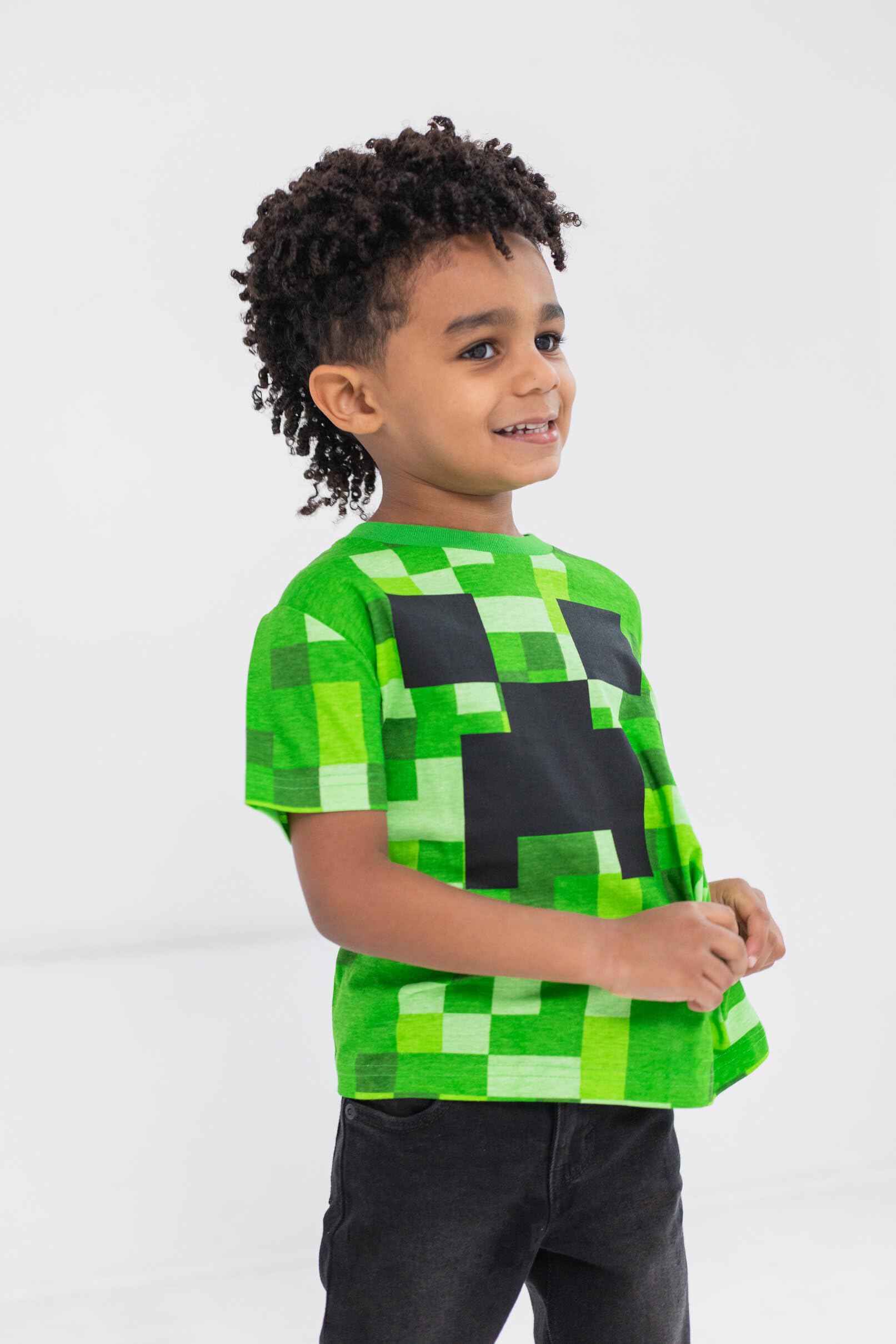 Foto 5 pulgar | Camiseta Minecraft Mobs Creeper Skeleton Enderman Para Niños De 6 Años - Venta Internacional.