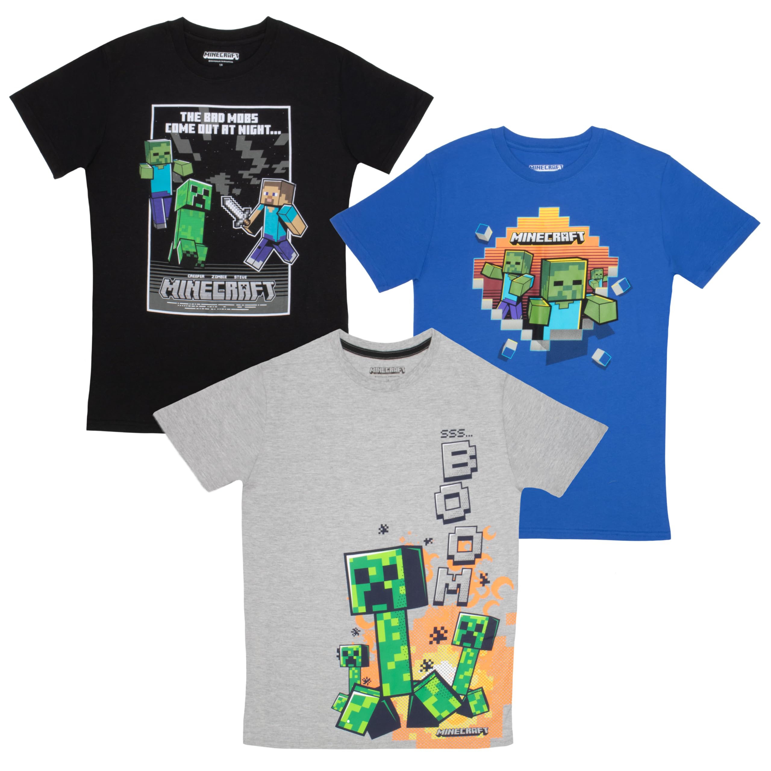 Set De Ropa Minecraft Creeper Grid Para Niños, 3 Piezas, Talla 18 - Venta Internacional.