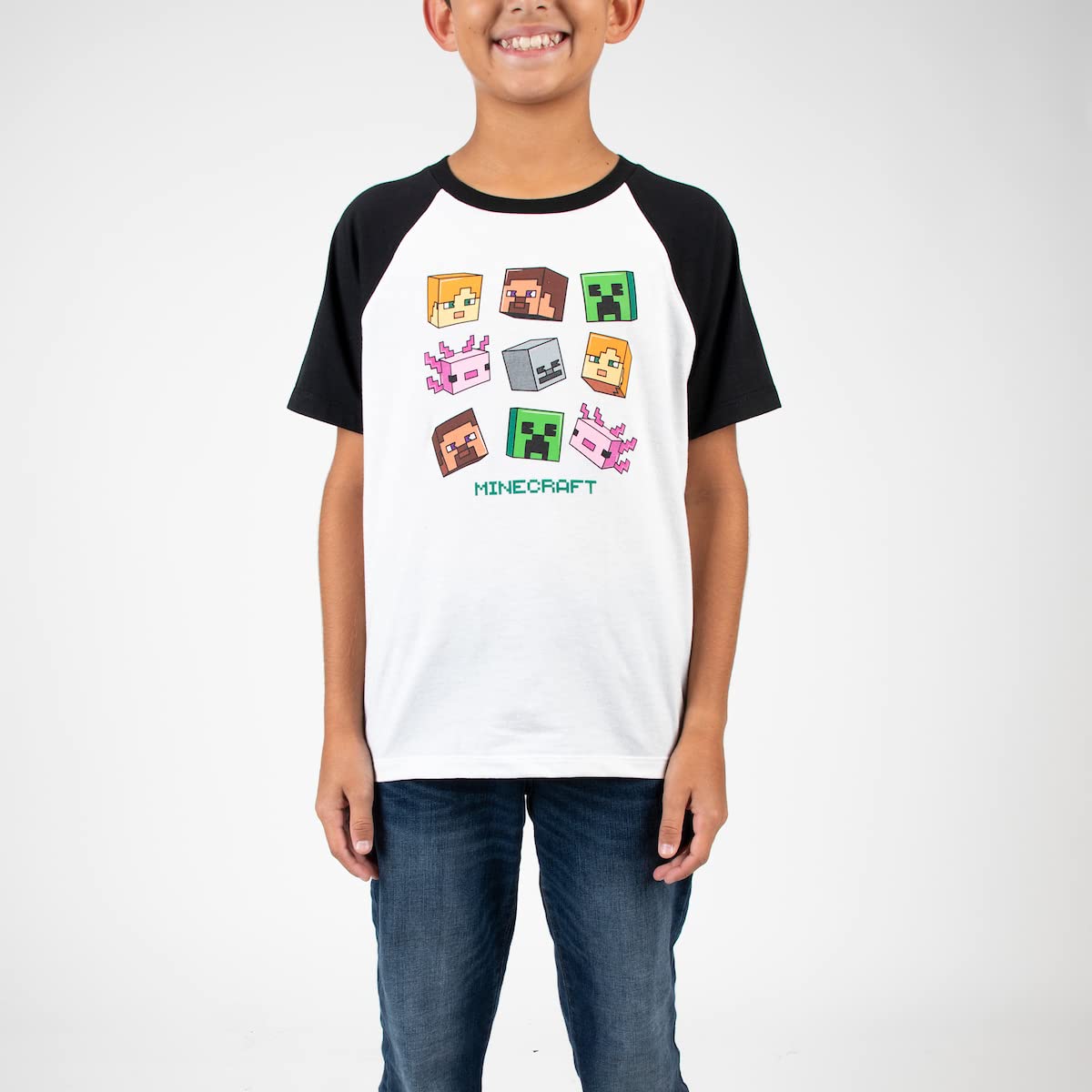 Foto 7 pulgar | Camiseta Bioworld Minecraft Creepers And Character Heads - Venta Internacional.