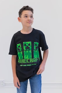 Foto 3 | Camiseta Minecraft Mobs Creeper Steve Alex Skeleton Para Niños De 6 Años - Venta Internacional.