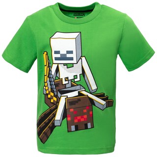 Foto 7 | Camiseta Minecraft Mobs Creeper Steve Alex Skeleton Para Niños De 6 Años - Venta Internacional.