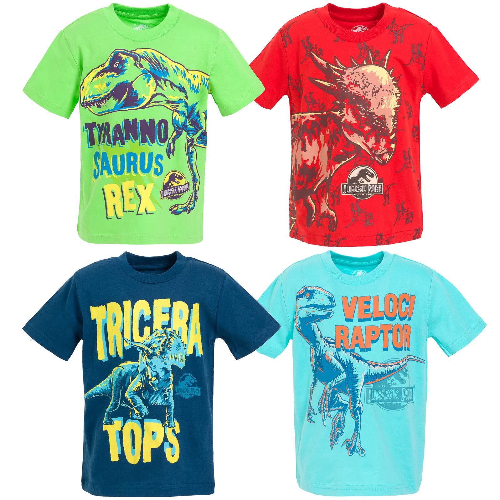Foto 2 pulgar | Camiseta Jurassic World Con Diseño De Dinosaurio Para Niños Pequeños, Paquete De 4, 6 Años - Venta Internacional.