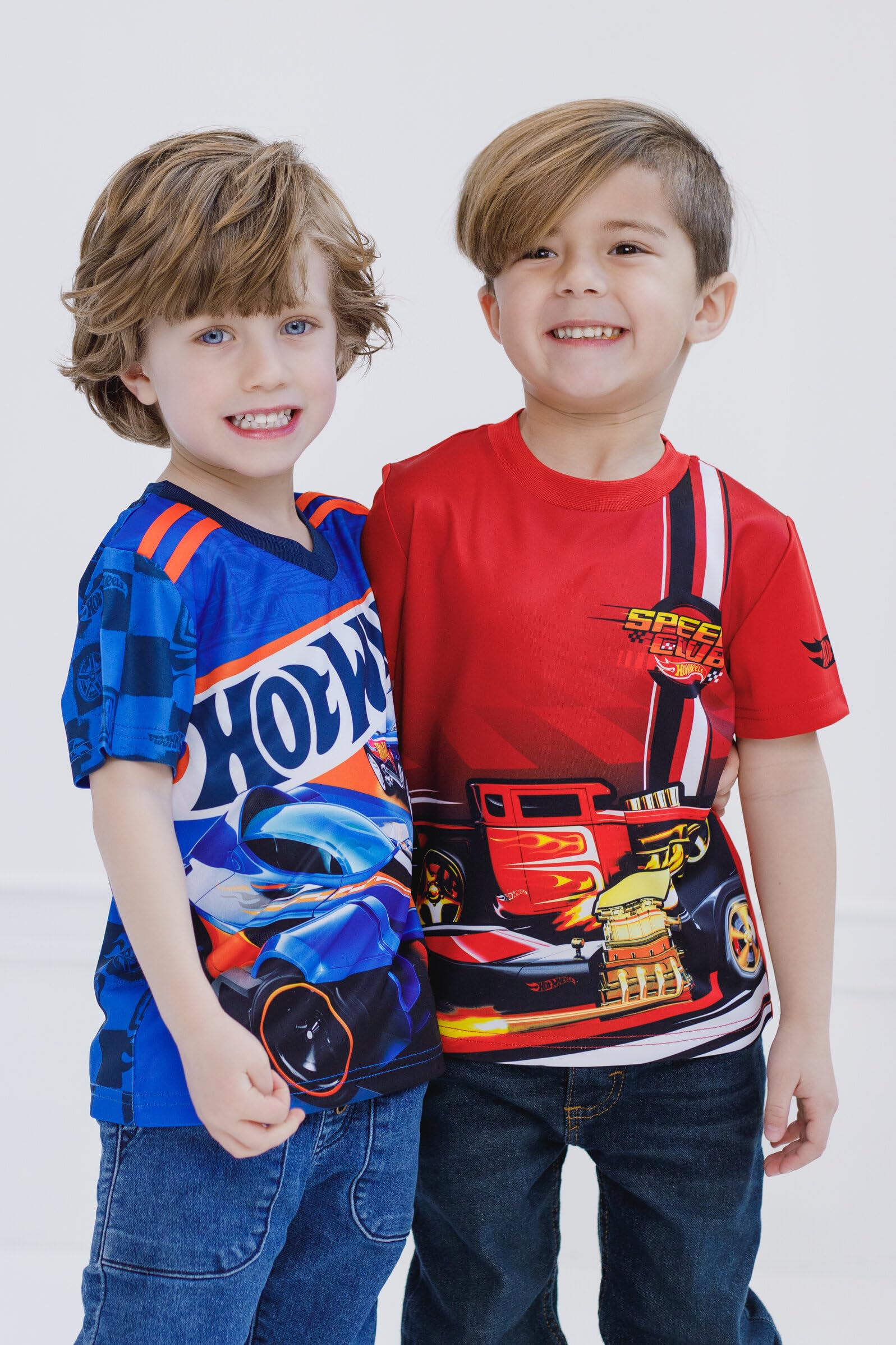 Foto 3 pulgar | Pack De 2 Camisetas Hot Wheels Para Niños Pequeños, Color Rojo Y Azul, Talla 6 - Venta Internacional.
