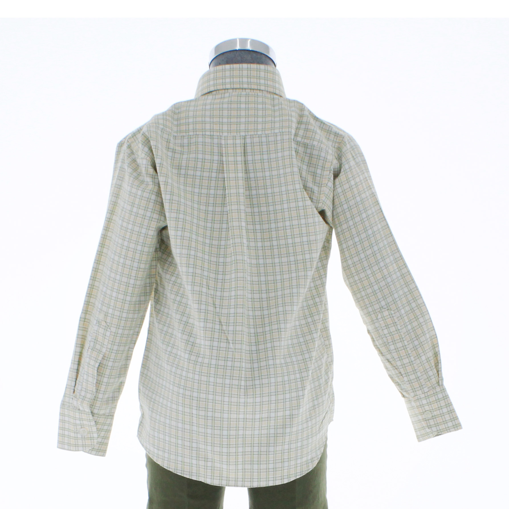 Foto 4 pulgar | Camisa Para Niño Chicos Olé 3675 Beige Cuadros Manga Larga