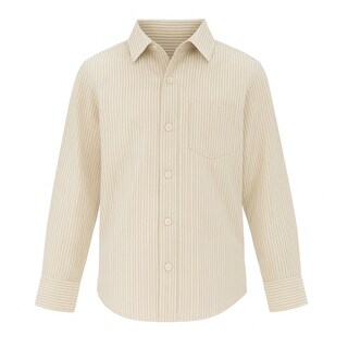 Foto 1 | Camisa Para Niño Chicos Olé 3674 Beige Rayas Manga Larga