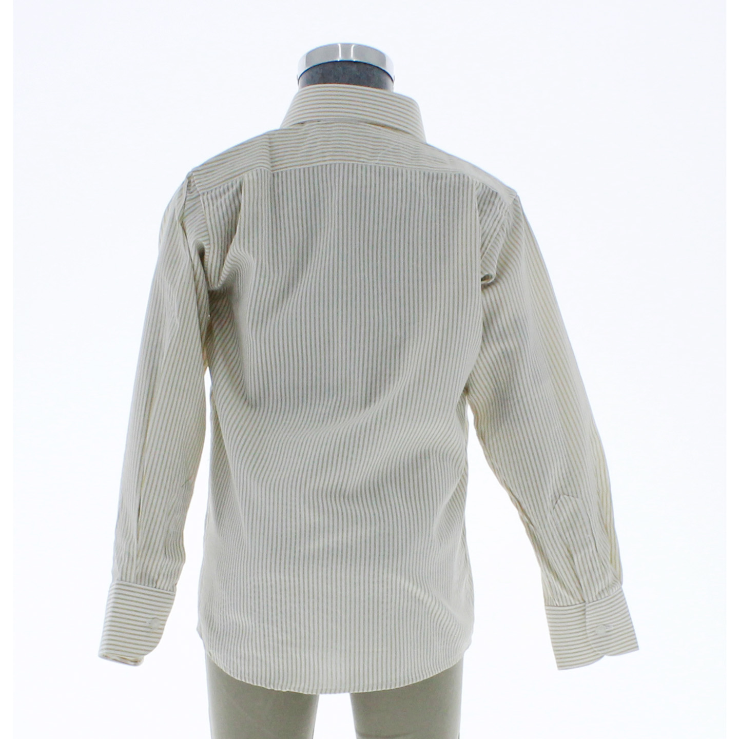 Foto 4 pulgar | Camisa Para Niño Chicos Olé 3674 Beige Rayas Manga Larga