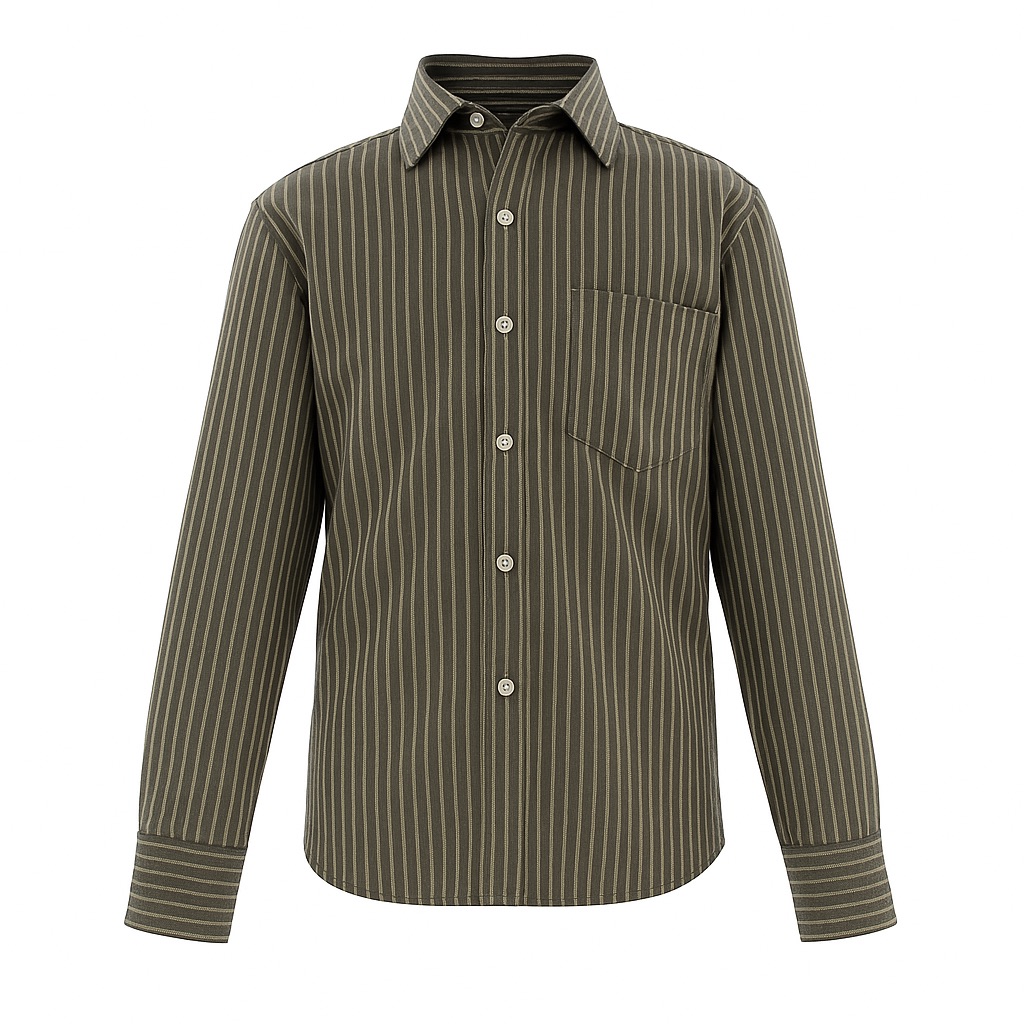 Foto 1 | Camisa Para Niño Chicos Olé 3671 Verde Rayas Manga Larga