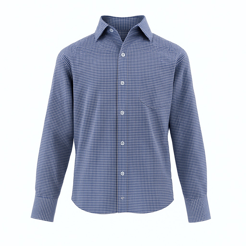 Foto 1 | Camisa Para Niño Chicos Olé 3667 Azul Cuadros Manga Larga