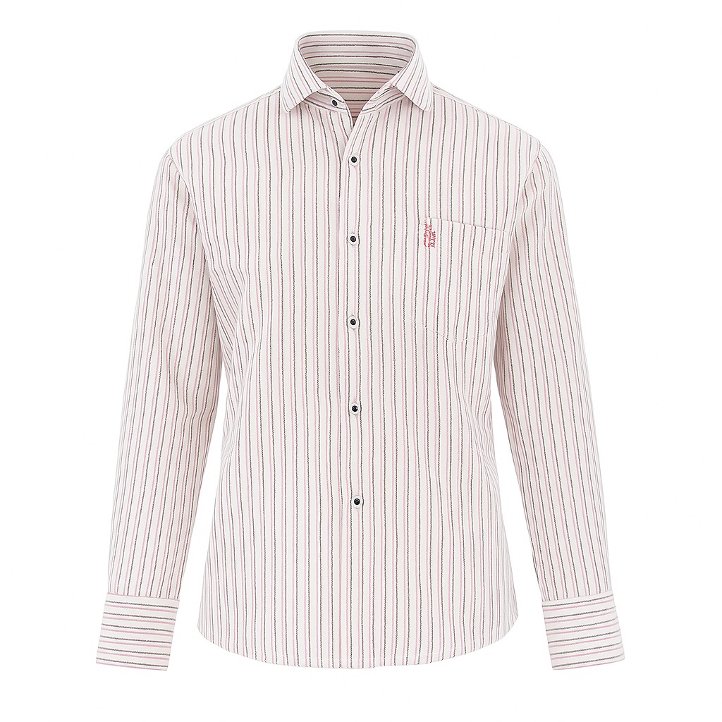 Foto 2 pulgar | Camisa Para Niño Chicos Olé 3654 Blanco Rayas Manga Larga