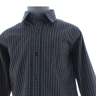 Foto 2 | Camisa Para Niño Chicos Olé 3659 Negro Cuadros Manga Larga