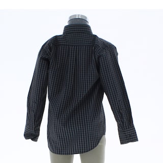 Foto 3 | Camisa Para Niño Chicos Olé 3659 Negro Cuadros Manga Larga