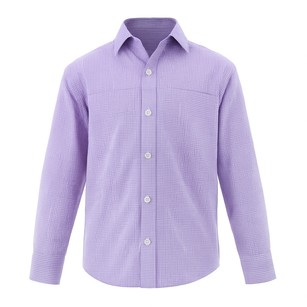 Foto 2 pulgar | Camisa Para Niño Chicos Olé 3662 Morado Cuadros Manga Larga