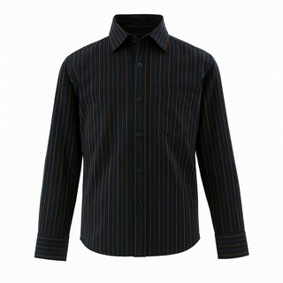 Foto 1 | Camisa Para Niño Chicos Olé 3658 Negro Rayas Manga Larga