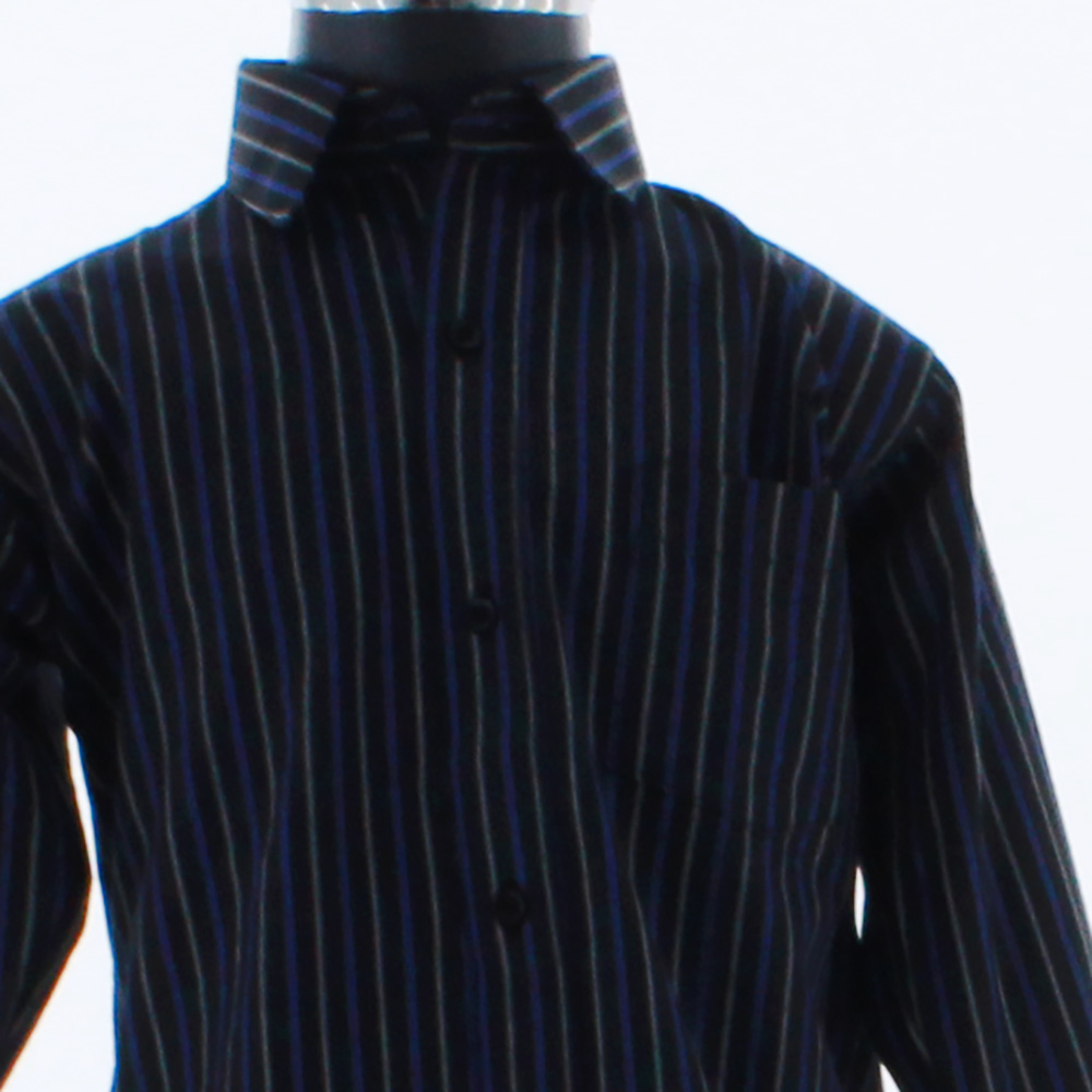 Foto 4 pulgar | Camisa Para Niño Chicos Olé 3658 Negro Rayas Manga Larga