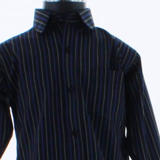 Foto 3 | Camisa Para Niño Chicos Olé 3658 Negro Rayas Manga Larga