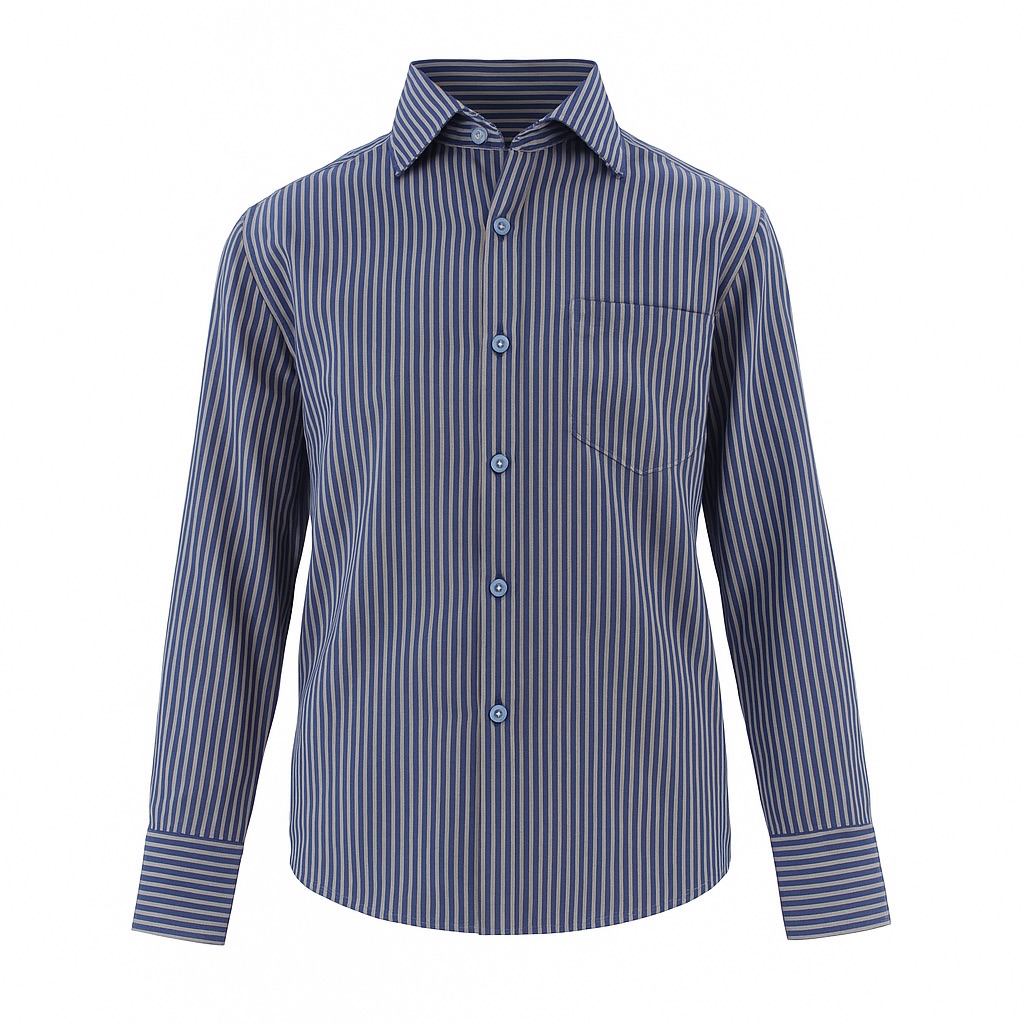 Foto 2 pulgar | Camisa Para Niño Chicos Olé 3661 Azul Rayas Manga Larga