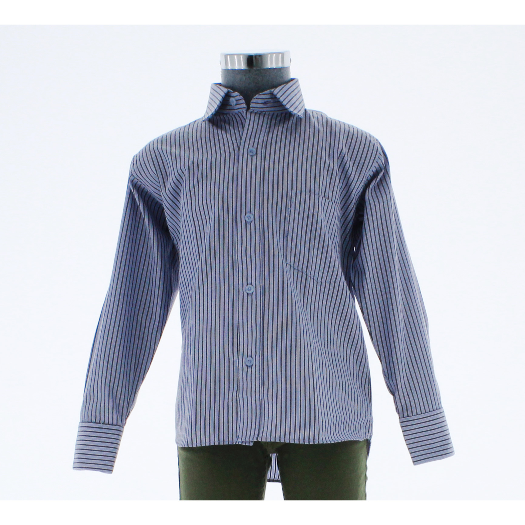 Foto 4 pulgar | Camisa Para Niño Chicos Olé 3661 Azul Rayas Manga Larga