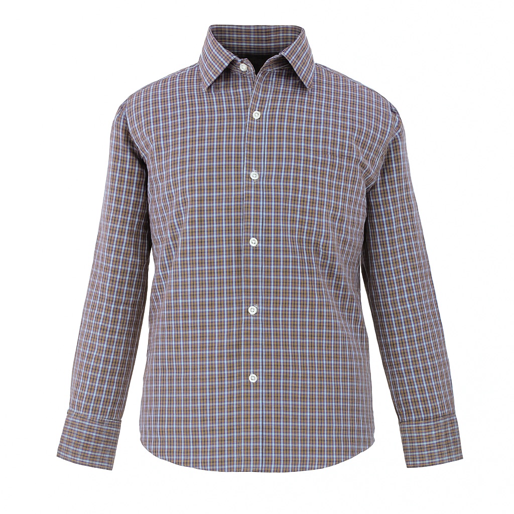 Foto 1 | Camisa Para Niño Chicos Olé 3666 Azul Cuadros Manga Larga