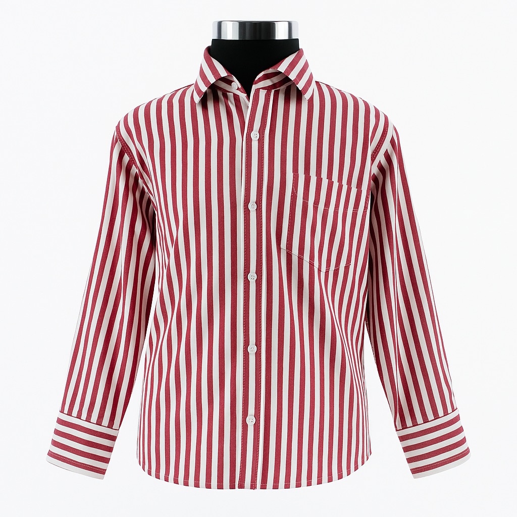 Foto 2 pulgar | Camisa Para Niño Chicos Olé 3656 Rojo Rayas Manga Larga