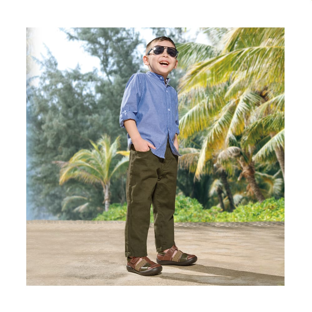 Camisa Audaz Para Niño De Algodón Azul Con Cuello Mao