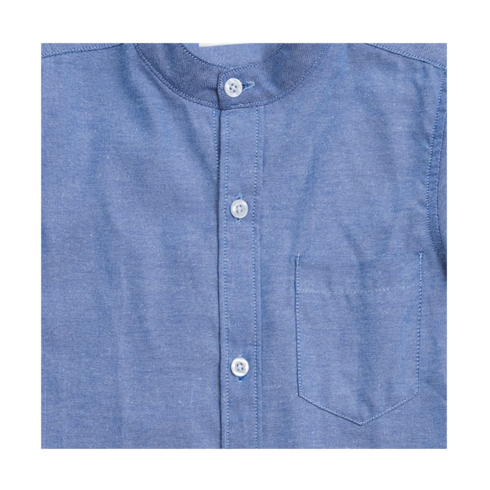 Foto 4 pulgar | Camisa Audaz Para Niño De Algodón Azul Con Cuello Mao