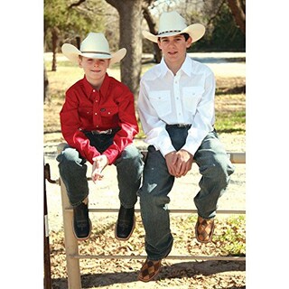 Foto 2 | Camisa Wrangler Dress Western Solid Snap De Algodón Blanco Para Niños - Venta Internacional.