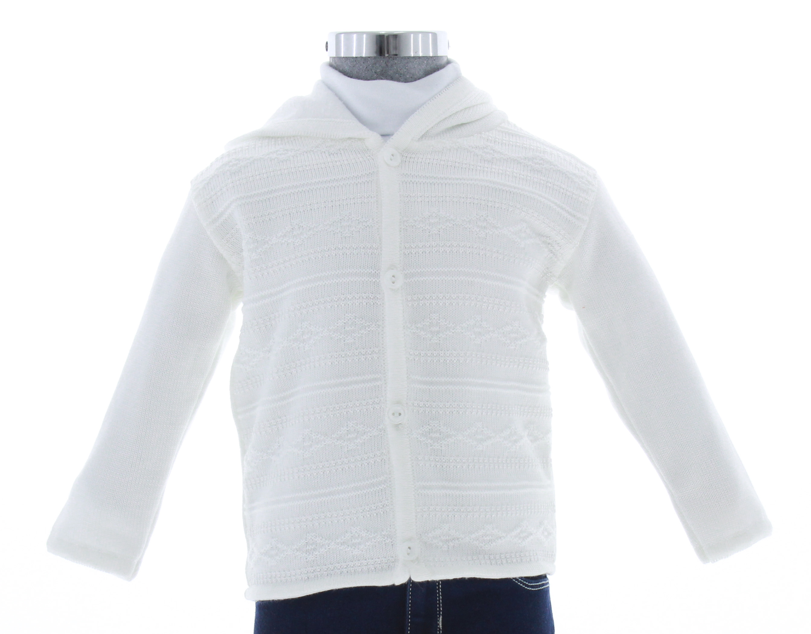 Foto 1 | Sueter Niño Chicos Olé Chamarra Tejida 3316 Color Blanco