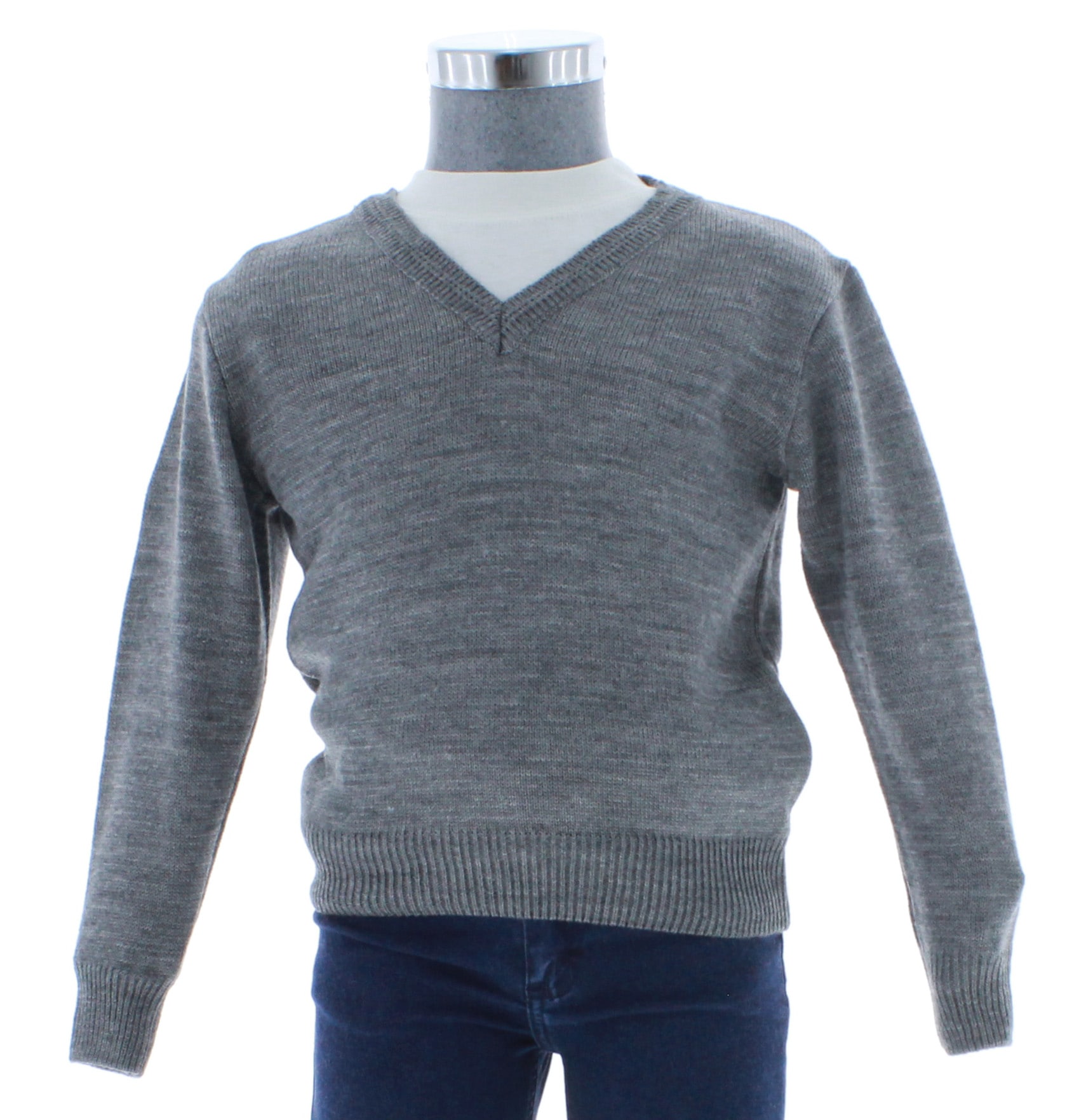 Sueter Niño Liso Chicos Olé Cuello V 2972 Color Gris $400