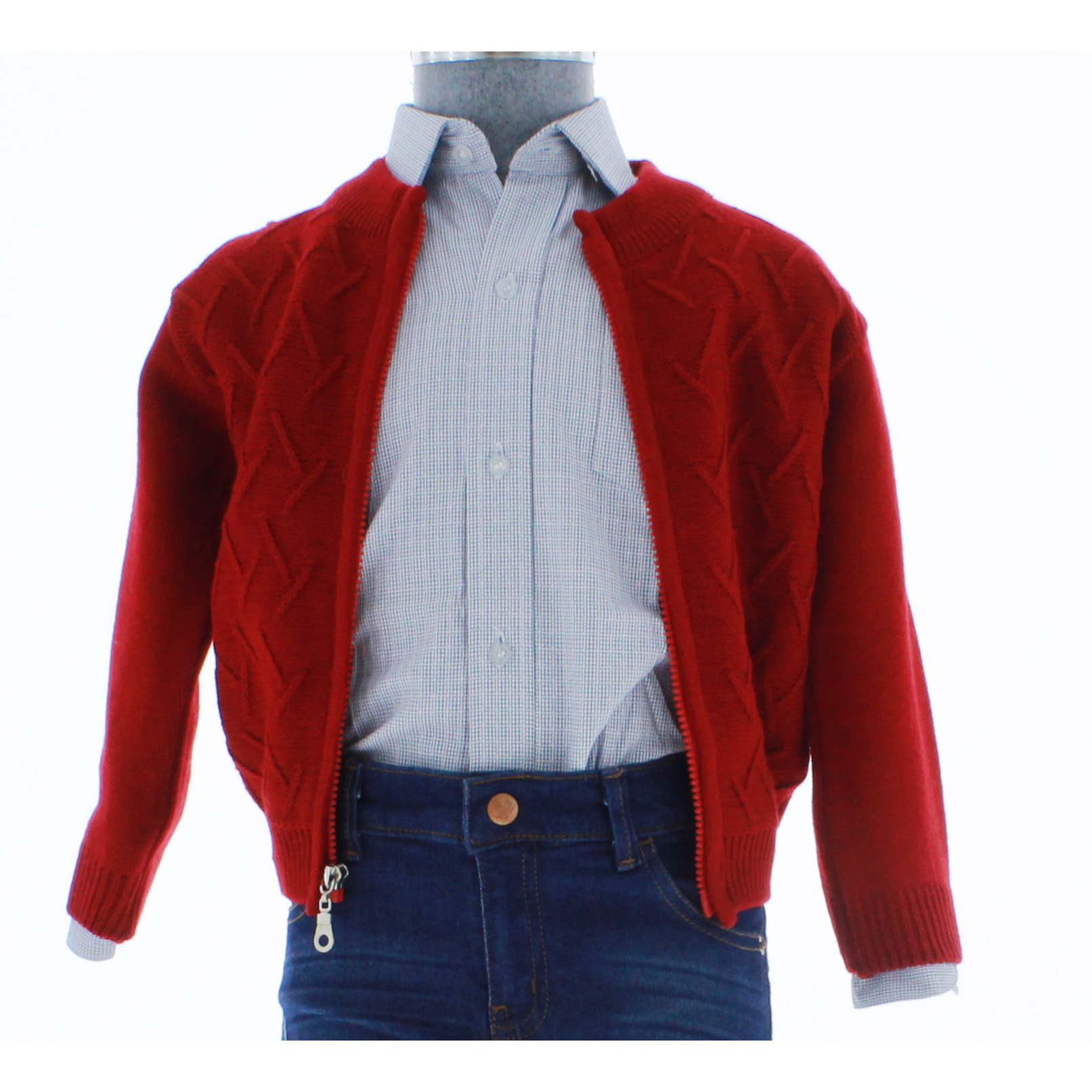 Foto 3 pulgar | Suéter Para Niño Chicos Olé 2397 Rojo Elegante Con Costuras
