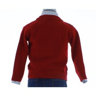 Foto 3 | Suéter Para Niño Chicos Olé 2397 Rojo Elegante Con Costuras