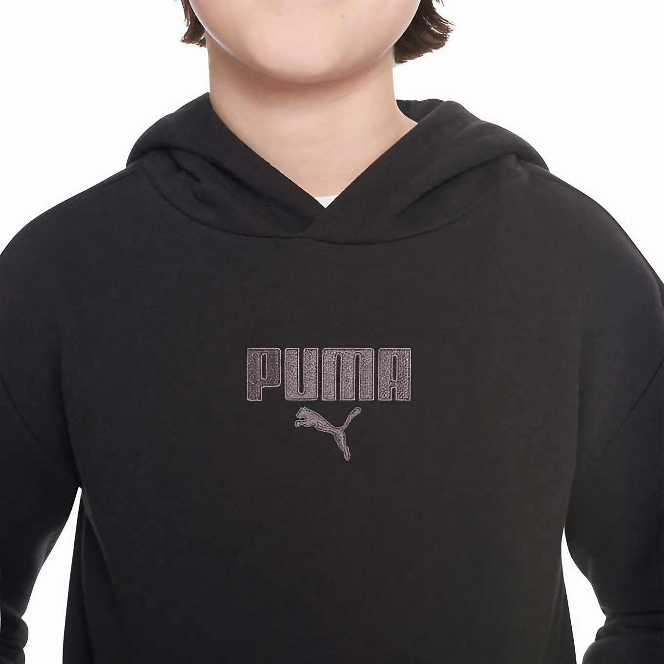 Foto 4 pulgar | Sudadera Puma Youth Hoodie Negra para Niño