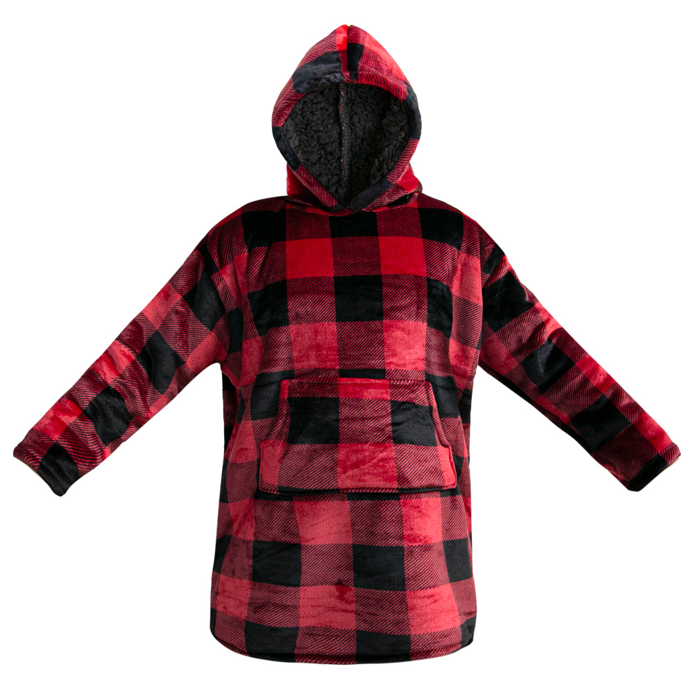 Sudadera Oversize Elefantito Hogar Roja con Negro para Niño