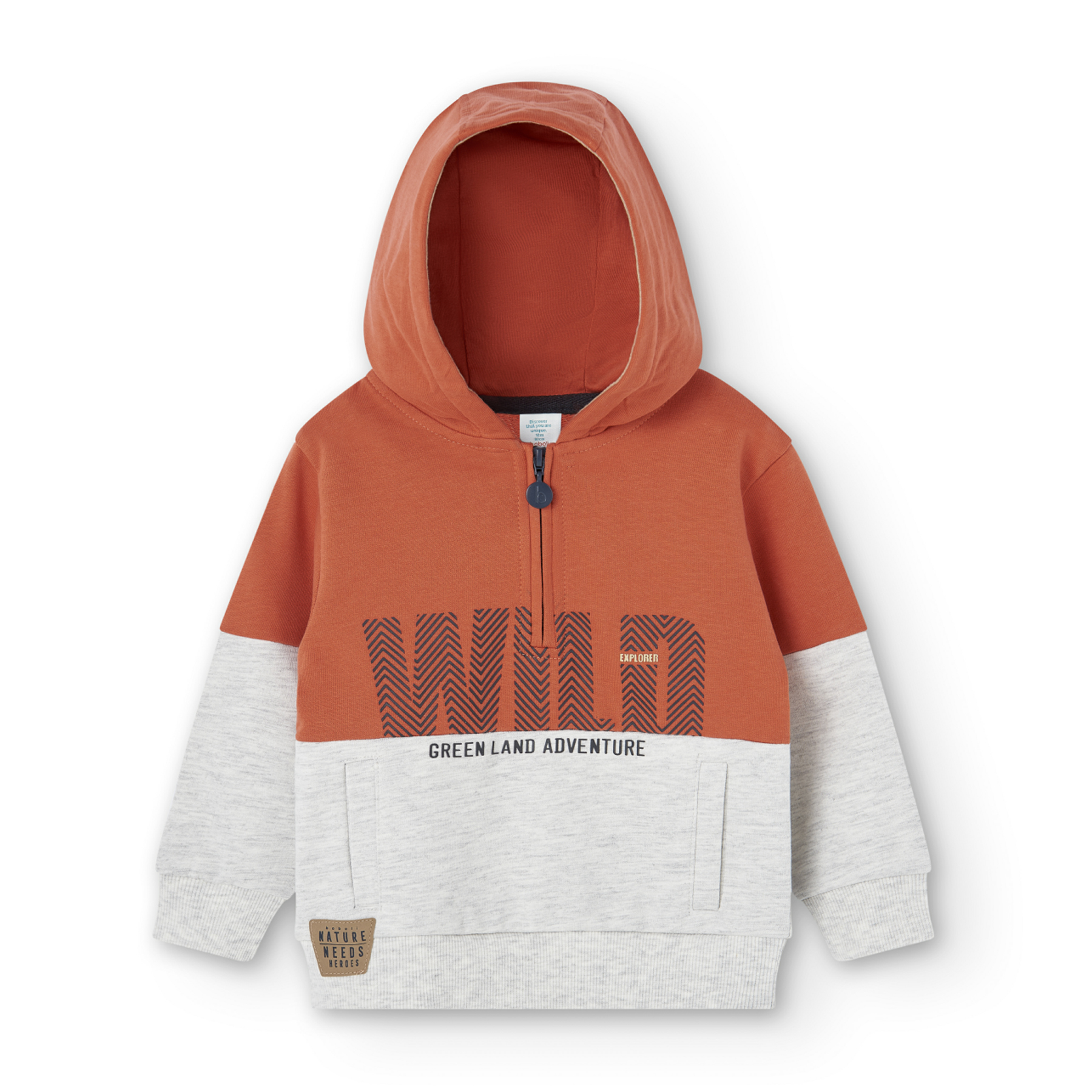 Sudadera de Felpa Boboli Naranja con Capucha para Niño