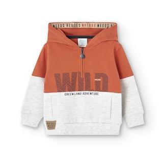 Foto 3 | Sudadera de Felpa Boboli Naranja con Capucha para Niño