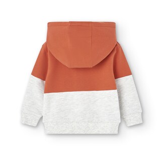 Foto 4 | Sudadera de Felpa Boboli Naranja con Capucha para Niño