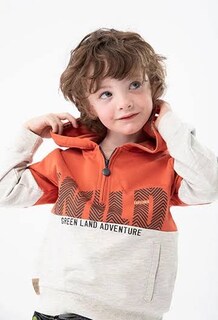 Foto 6 | Sudadera de Felpa Boboli Naranja con Capucha para Niño