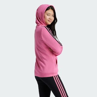 Foto 5 | Conjunto Con Gorro Essentials 3 Franjas Cierre Frontal Adidas Rosa Niños