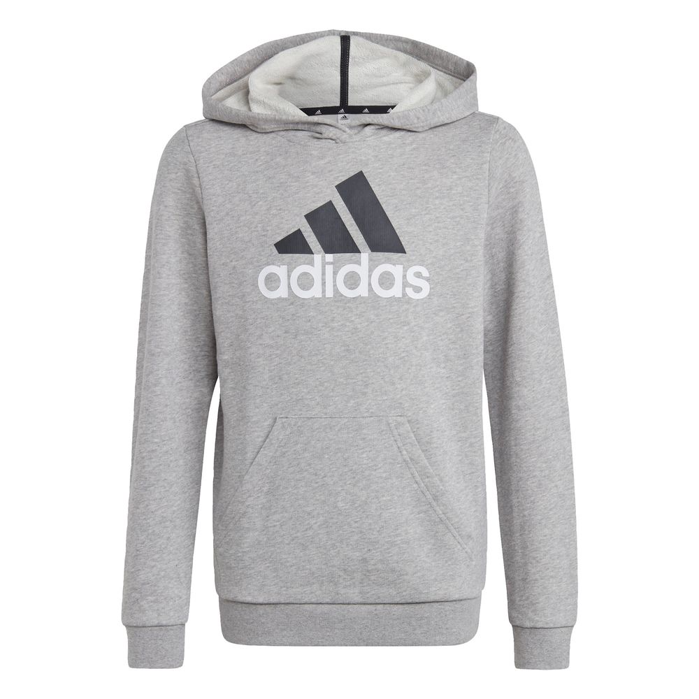 Sudadera Con Gorro Essentials Logo Bicolor Grande Adidas Gris Niños