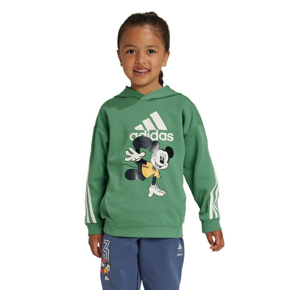 Foto 3 pulgar | Sudadera Disney Mickey Mouse Adidas Verde Niños