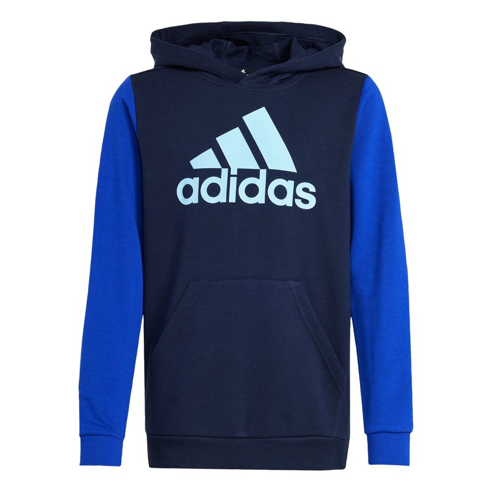 Sudadera Con Gorro Essentials Big Logo Colorblock Kids Adidas Azul Niños